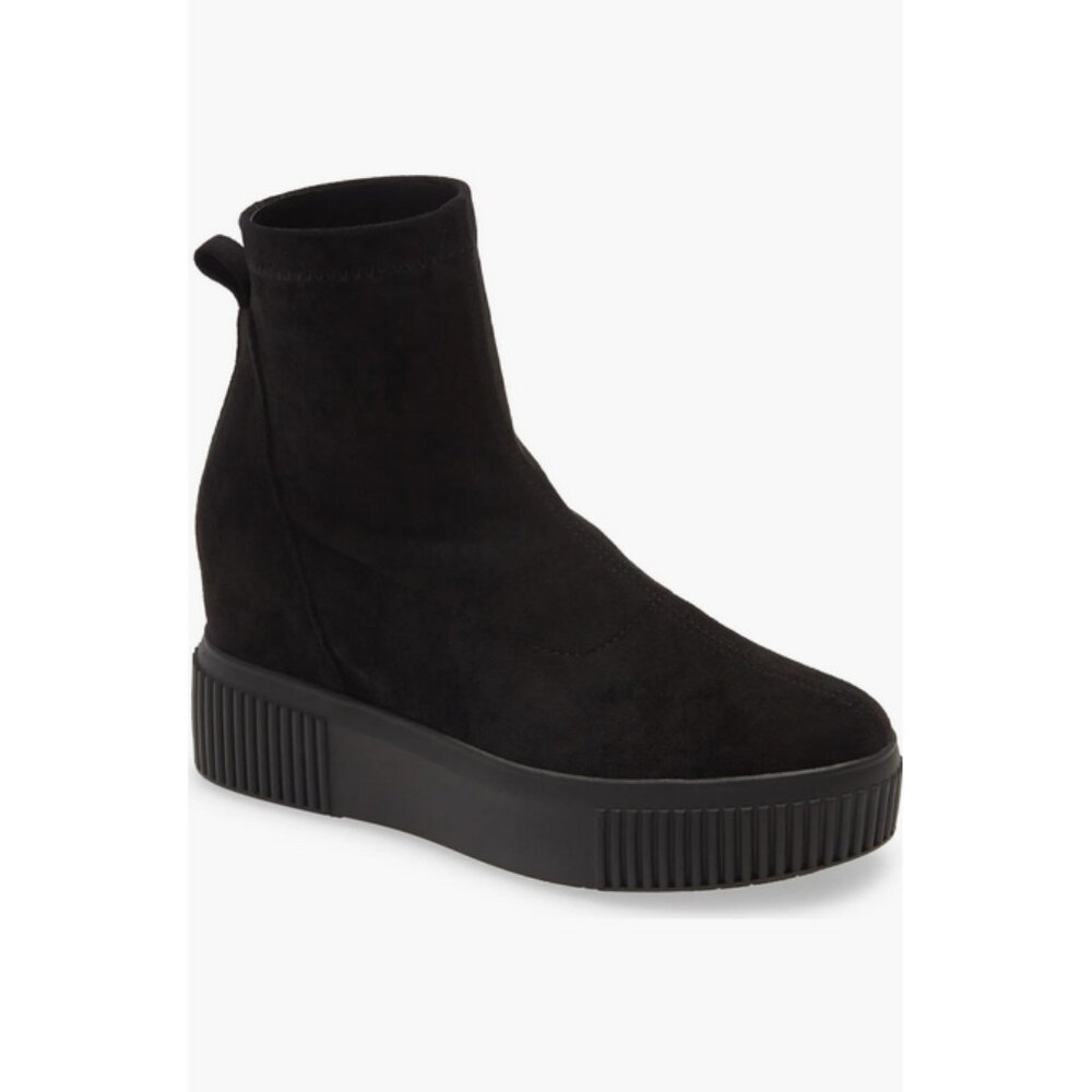 Steve Madden Sz. 8.5 Black Freshly Suede Wedge Boot